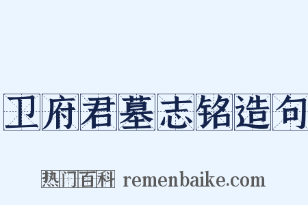 卫府君墓志铭造句是什么意思的图片